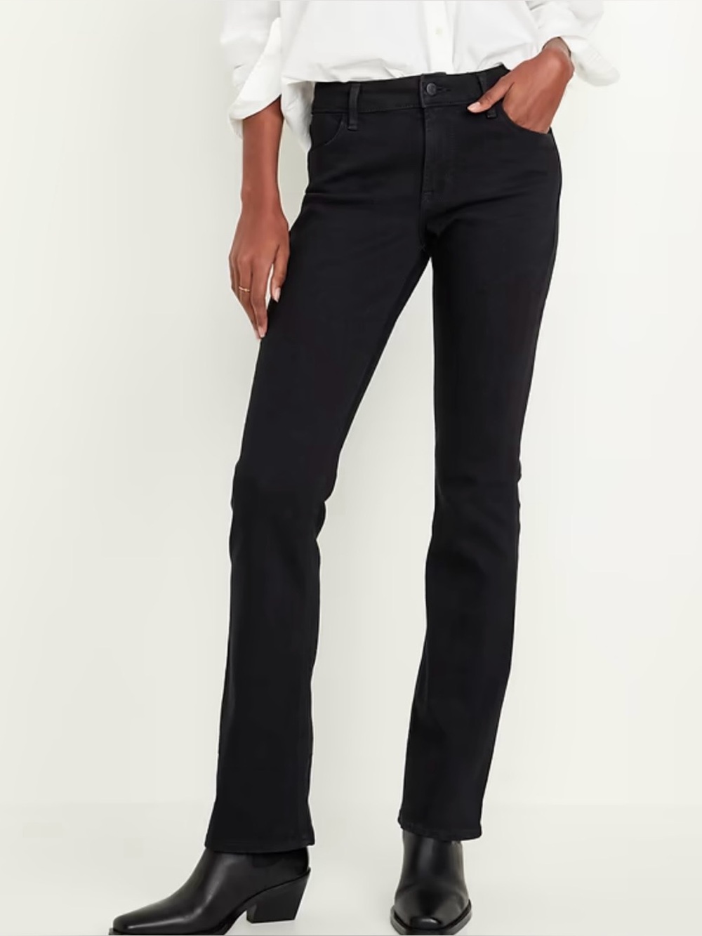 Old Navy Women’s Mid-Rise Wow Boot-Cut Jeans Black Jack Size 10
